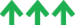 Three green up arrows